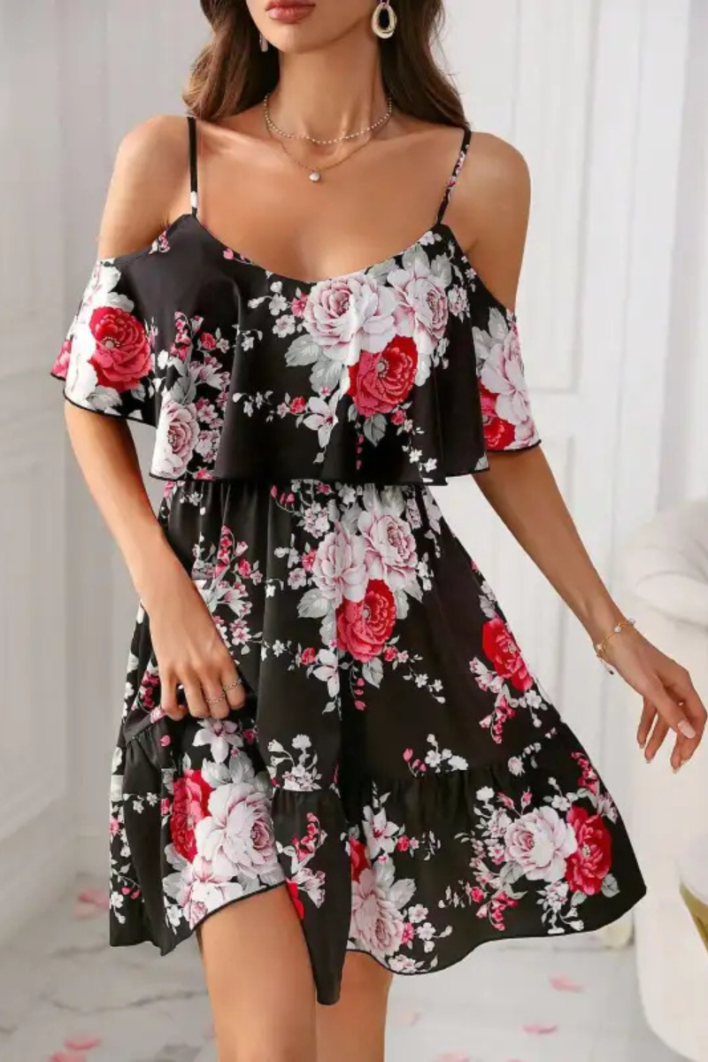 Tullia | Romantisches schulterfreies Kleid mit Taille
