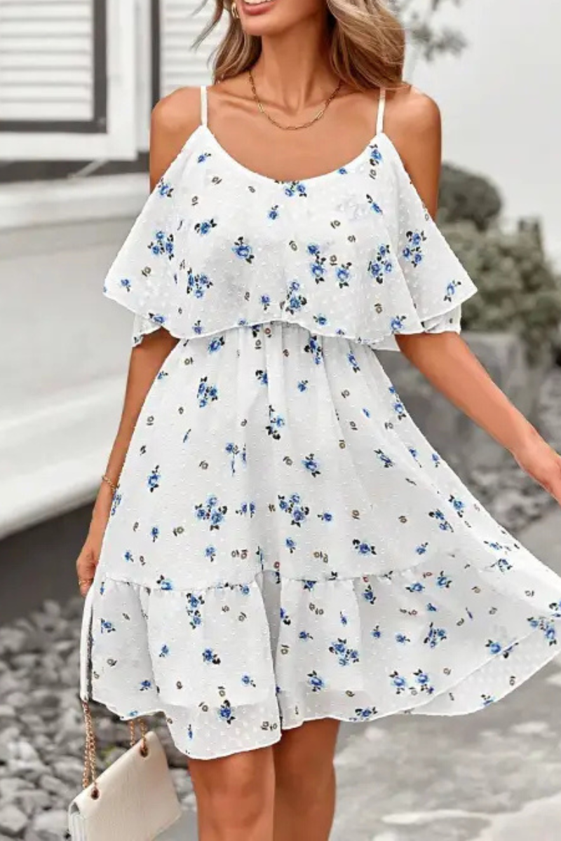 Tullia | Romantisches schulterfreies Kleid mit Taille