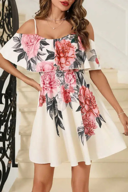 Tullia | Romantisches schulterfreies Kleid mit Taille