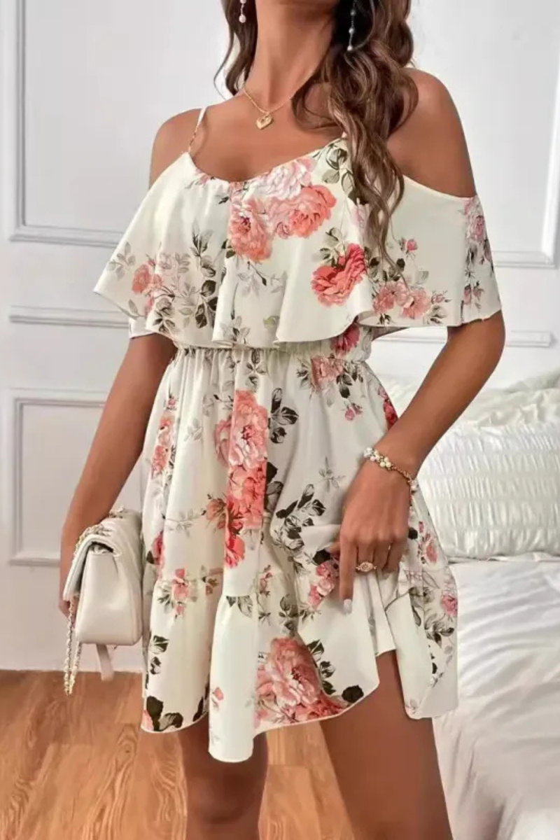 Tullia | Romantisches schulterfreies Kleid mit Taille