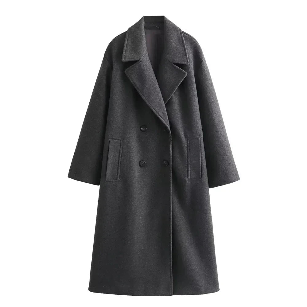 Schicke lange Jacke für Frauen | Elegantes Design - Warmer Wintermantel