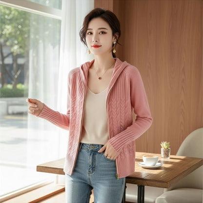 Ubelia | Damen-Strickjacke aus Kaschmir mit schicker Kordel