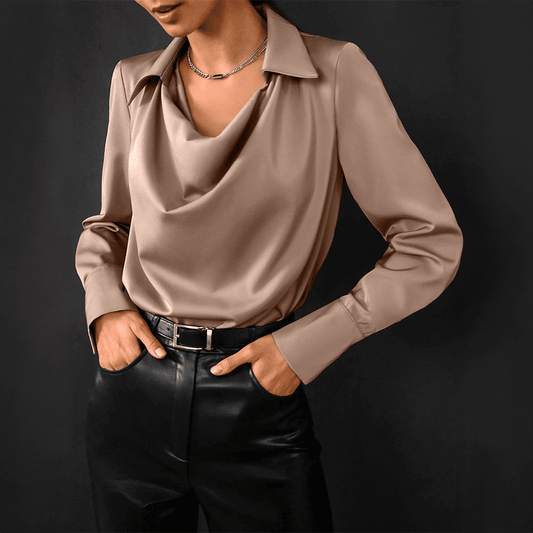 Bluse - V-Ausschnitt - Satin - Perfekt für elegante Anlässe