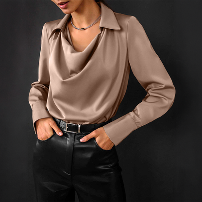 Nobles Parissîen Lotus - Bluse aus Satin