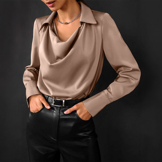 Nobles Parissîen Lotus - Bluse aus Satin