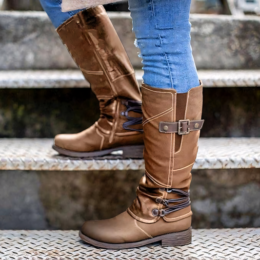 Qualina | Damen Lederstiefel für Herbst & Winter