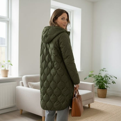 Danielle | Gemusterter Damenparka mit Kapuze – schick und bequem