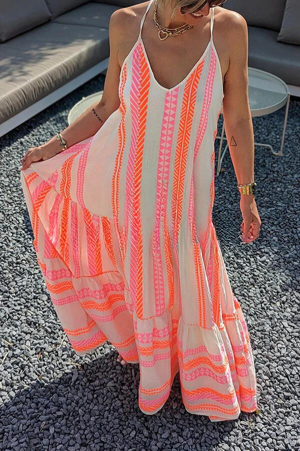 Kalea - Cami-Maxikleid mit ethnischem Print