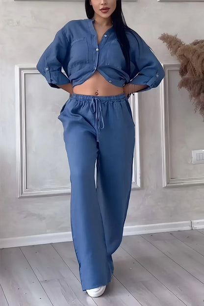 Abi - Stylisches Herbstset mit Top und Leinenhose für Frauen