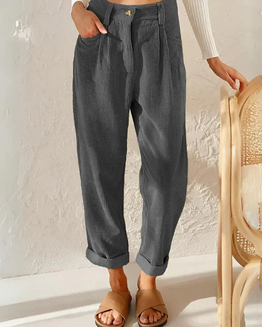Gerade geschnittene Hose mit hoher Taille für Frauen