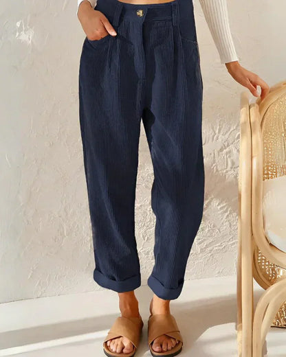 Gerade geschnittene Hose mit hoher Taille für Frauen