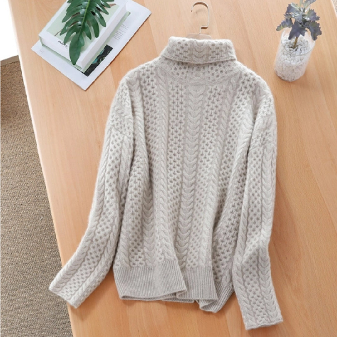 Winterstrickpullover mit Rollkragen für Frauen