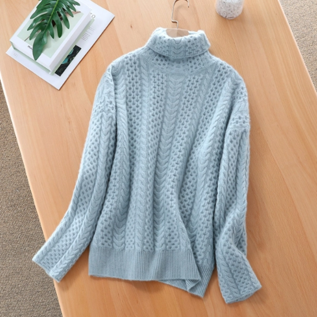 Winterstrickpullover mit Rollkragen für Frauen