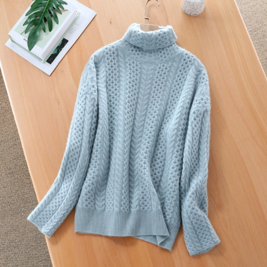 Winterstrickpullover mit Rollkragen für Frauen