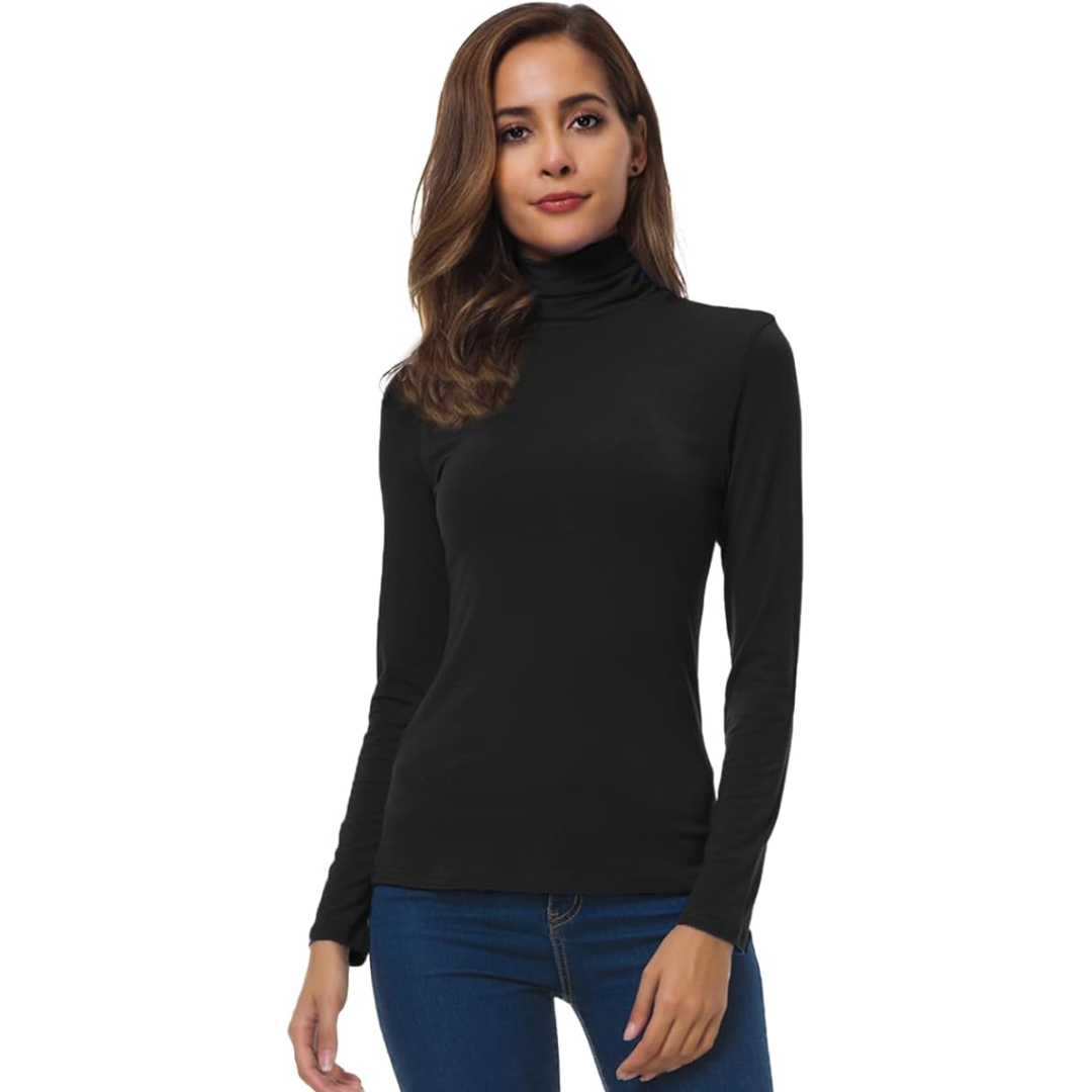 Schmal geschnittener Damen-Rollkragenpullover - Petra