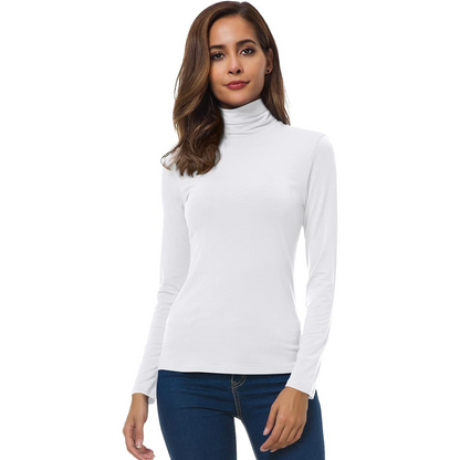 Schmal geschnittener Damen-Rollkragenpullover - Petra