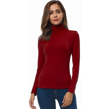 Schmal geschnittener Damen-Rollkragenpullover - Petra