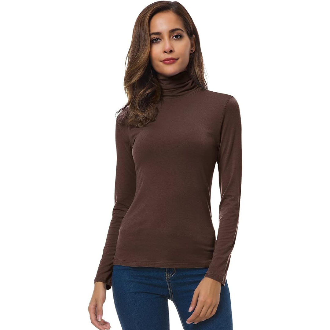 Schmal geschnittener Damen-Rollkragenpullover - Petra
