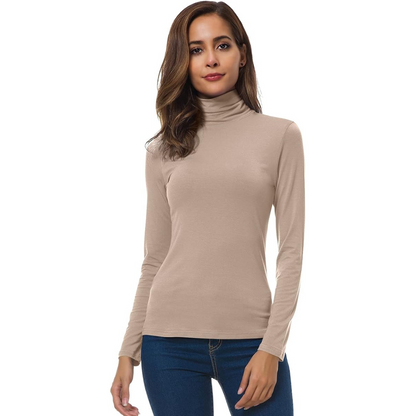 Schmal geschnittener Damen-Rollkragenpullover - Petra