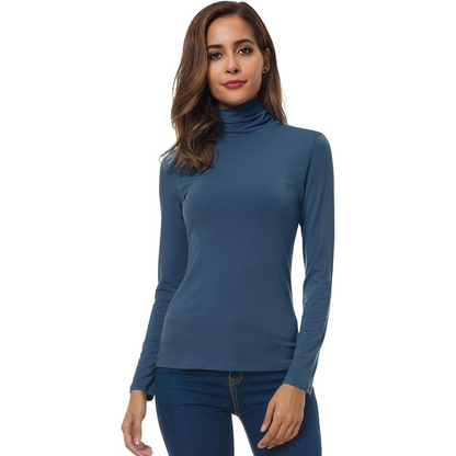Schmal geschnittener Damen-Rollkragenpullover - Petra