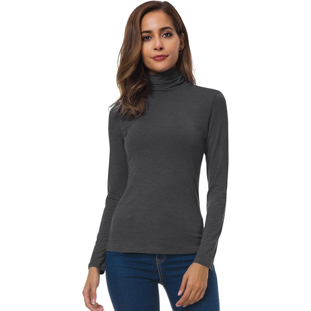 Schmal geschnittener Damen-Rollkragenpullover - Petra