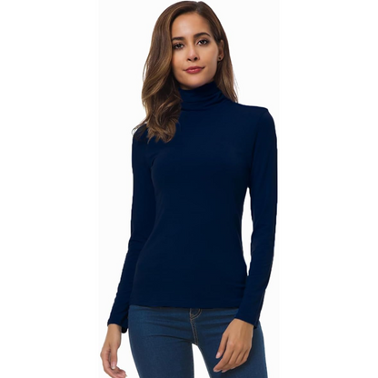 Schmal geschnittener Damen-Rollkragenpullover - Petra