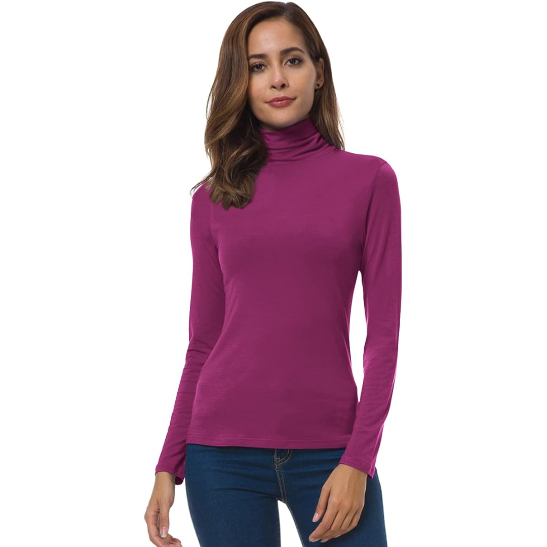 Schmal geschnittener Damen-Rollkragenpullover - Petra