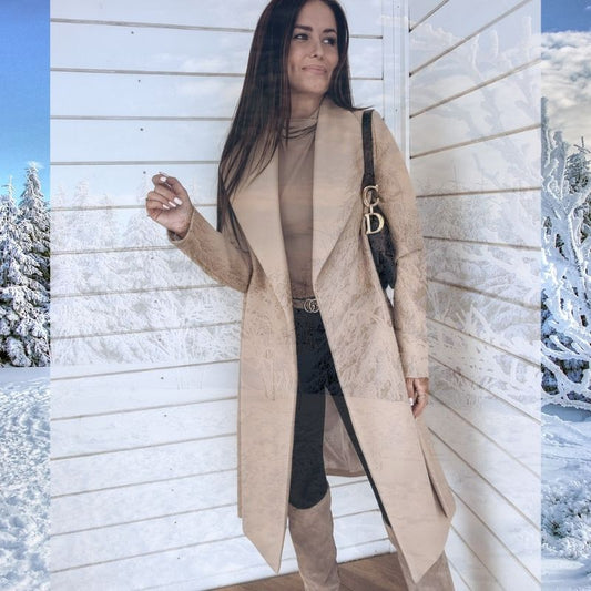 Lange Baumwolljacke ohne Knöpfe