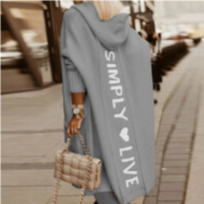 Elegante lange Damenstrickjacke