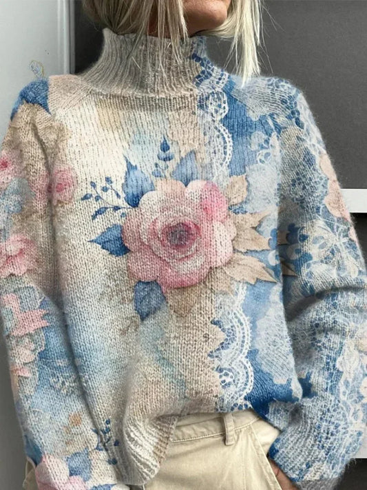 Felyx™ | Gestrickter Rollkragenpullover aus Spitze