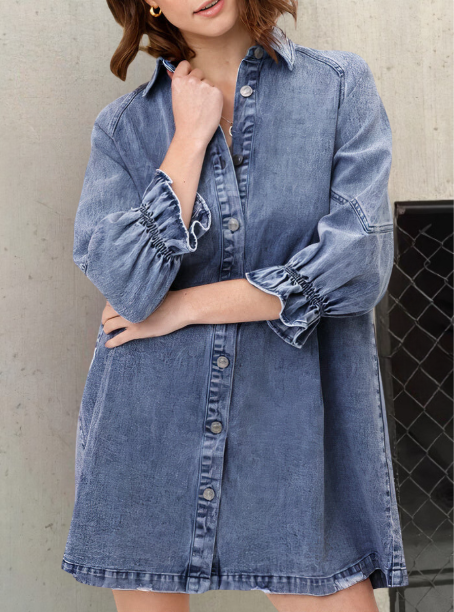 Urban Chic - Langärmeliges Kleid aus Denim