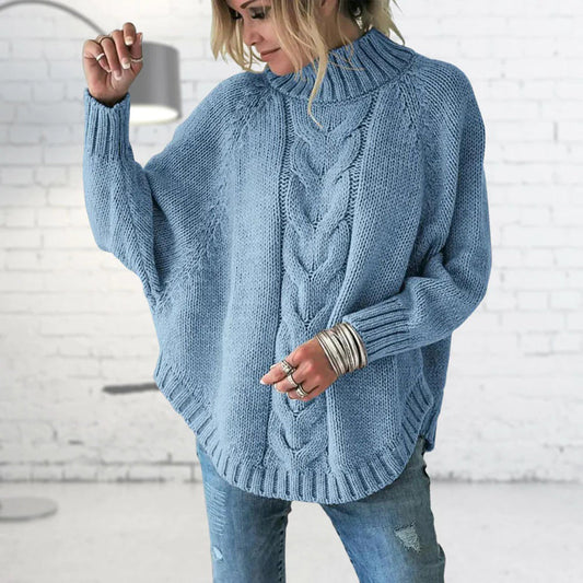 Langer Grobstrickpullover für Frauen