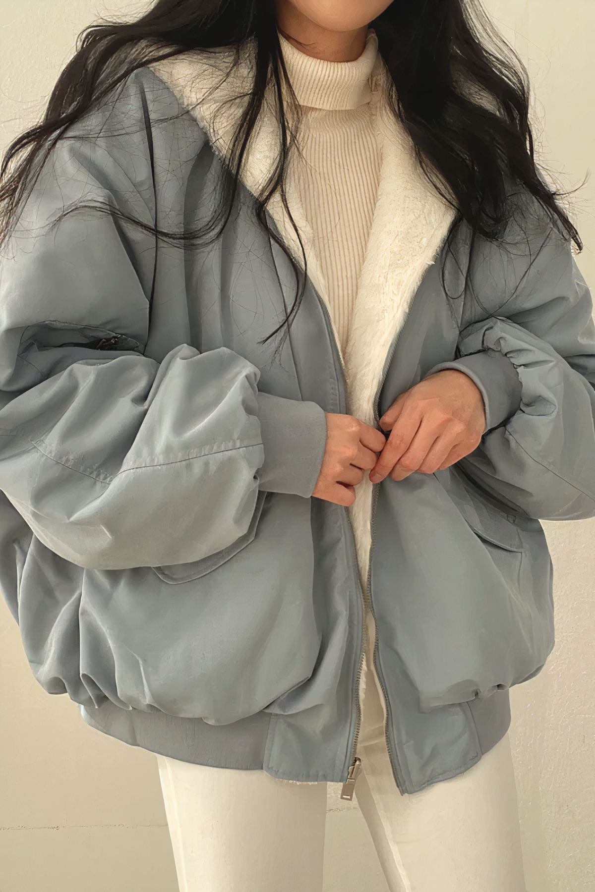 Eleganter, luxuriöser und warmer Kaschmir-Wintermantel mit Kapuze für Damen
