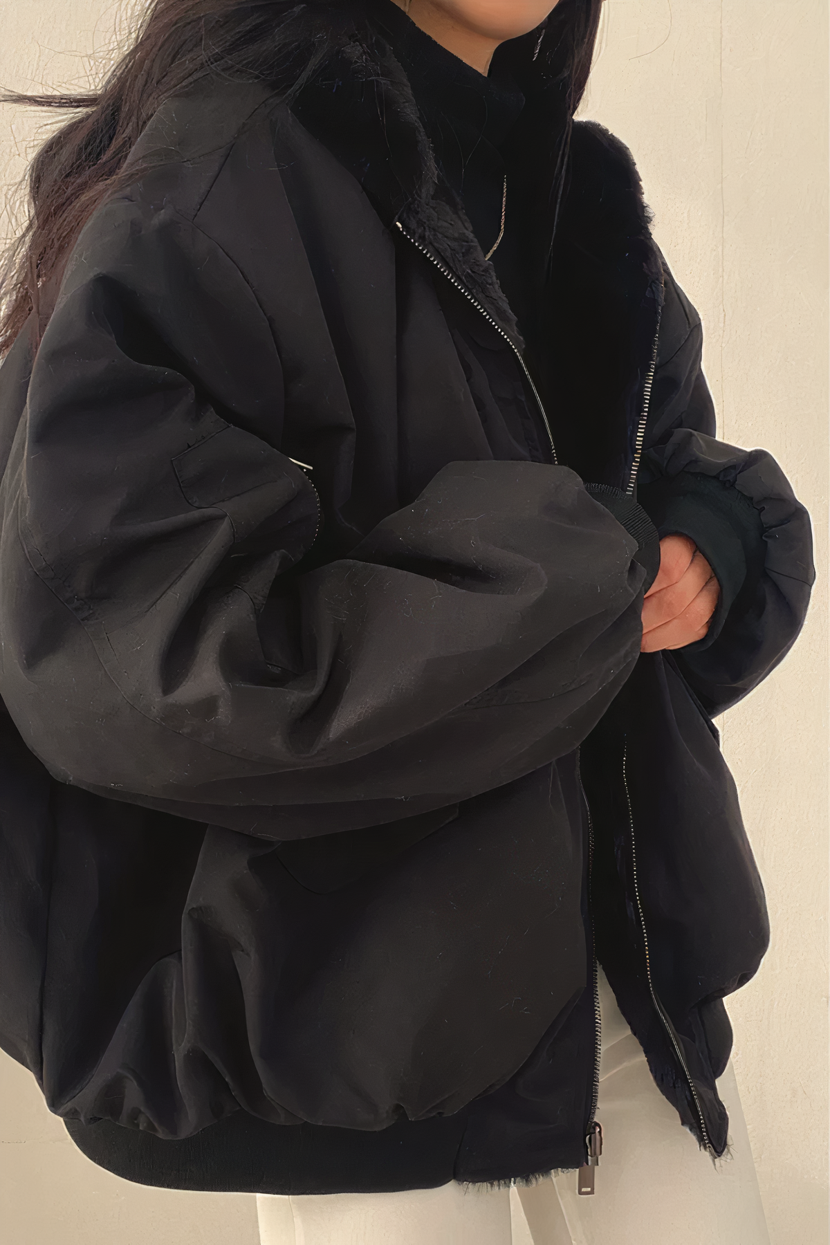 Eleganter, luxuriöser und warmer Kaschmir-Wintermantel mit Kapuze für Damen