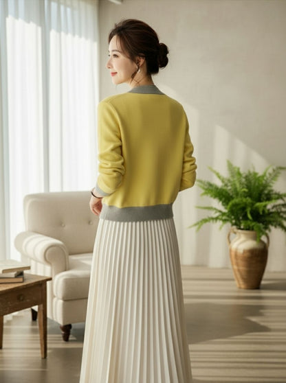Verline | Retro-Strickjacke für Damen aus Patchwork-Strick, schick und bequem