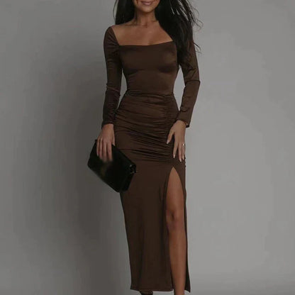 Mila - Luxuriöses langes Abendkleid aus Samt