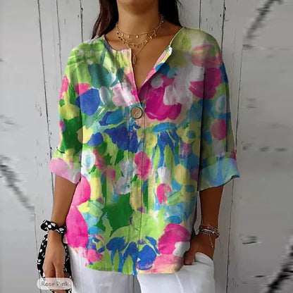 Janice | Bequeme Damenbluse mit Sommerprint