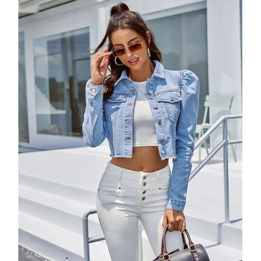 Audrey - elegante Jeansjacke in Kurzform
