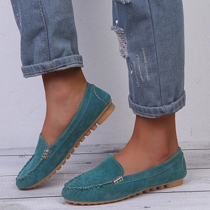 Damen Denim Flats Jeans Schuhe
