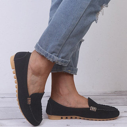 Damen Denim Flats Jeans Schuhe
