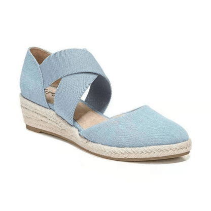 Mila | Espadrilles mit Kreuzriemen und Seil-Keilabsatz
