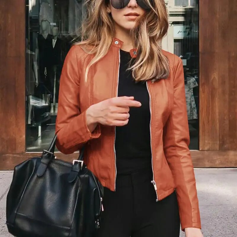 Sannela - Klassische Lederjacke für Damen