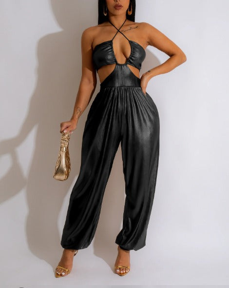 Delphine - Schwarzer Jumpsuit mit Cut-Outs