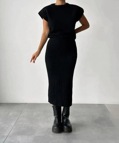 Liora - Set Strickweste & Strickrock für Damen