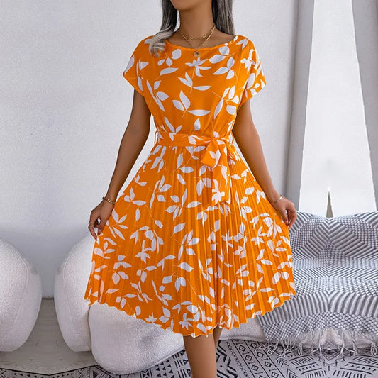 Sommerliches Chiffonkleid mit floralem Muster