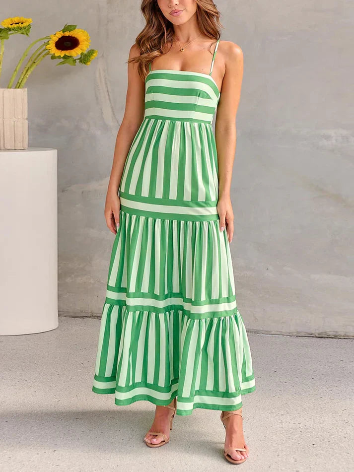 Alexandra - Elegantes sexy gestreiftes Kleid