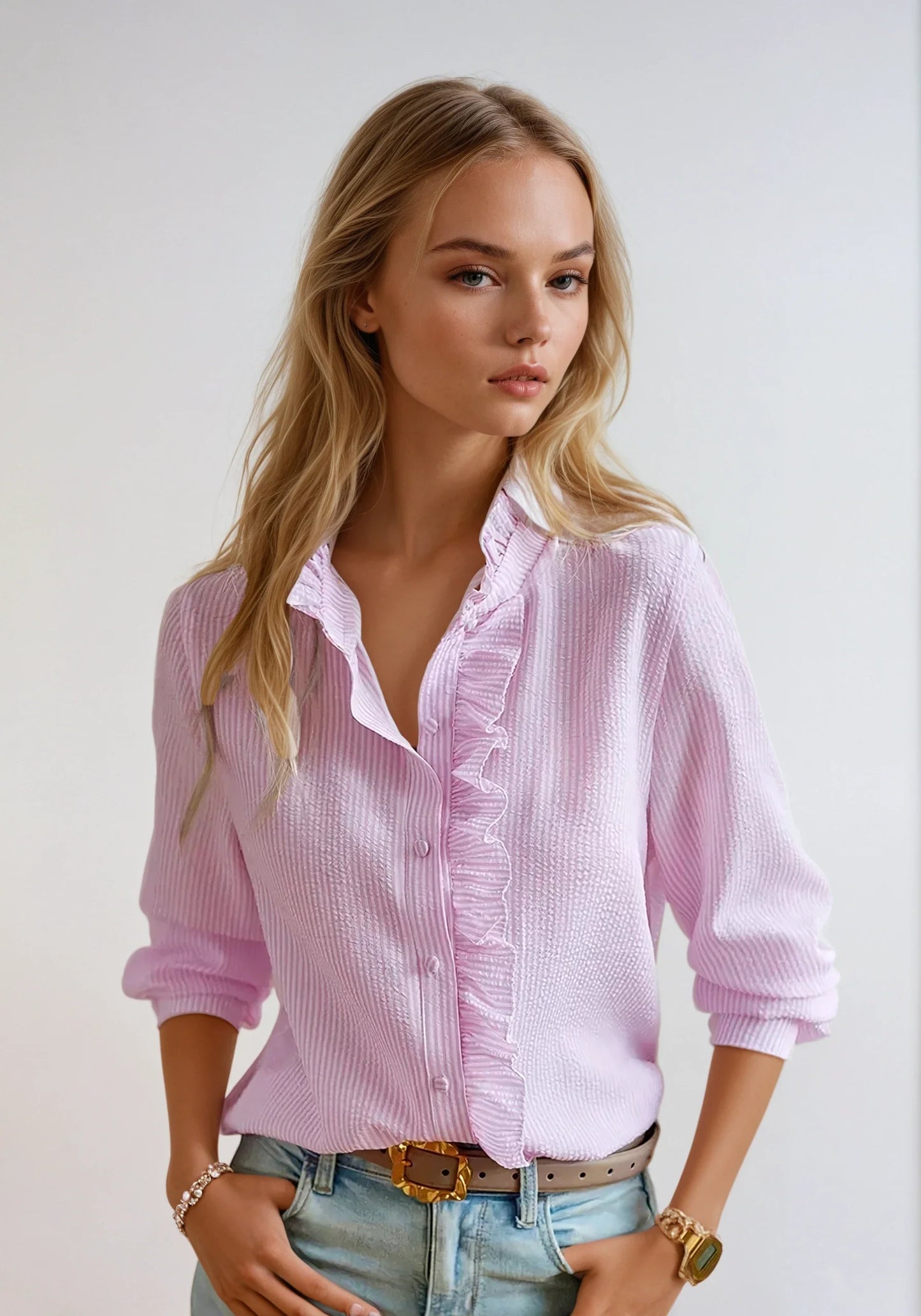 Helah - Bluse mit Rüschen für Frauen - Feminin & Stylisch