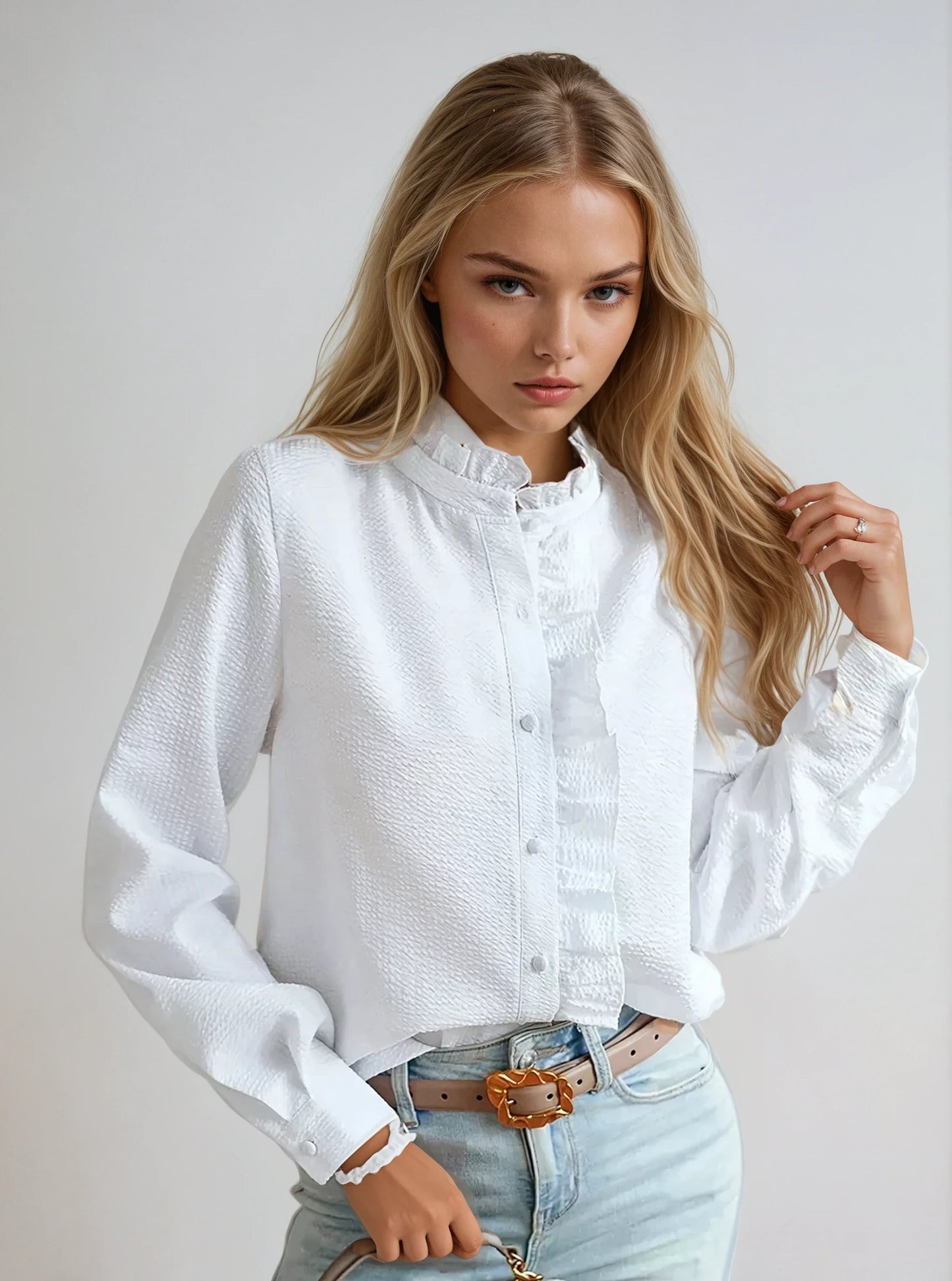 Helah - Bluse mit Rüschen für Frauen - Feminin & Stylisch