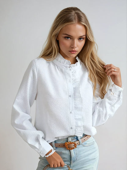 Helah - Bluse mit Rüschen für Frauen - Feminin & Stylisch
