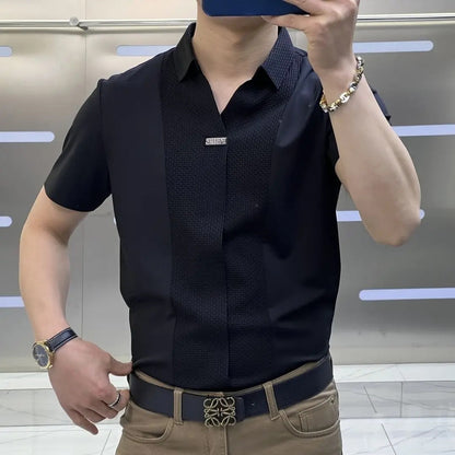 Adam | Polo-neck Business Casual Hemd